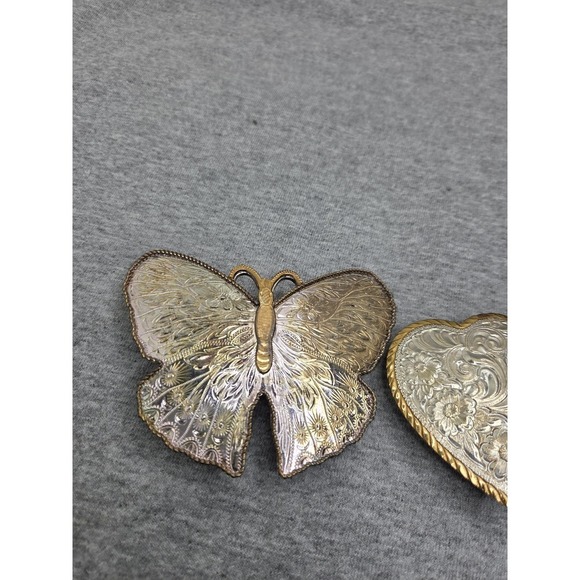 Lot 2 Womens Vintage Montana Silversmiths Crumrine Butterfly Stallion Buckles main image 4